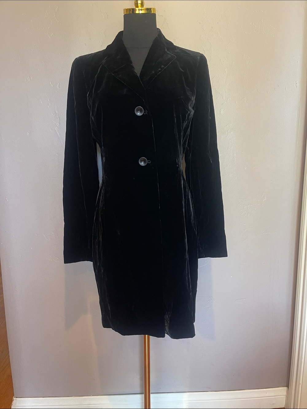 NWT INC International Concepts Black Velvet Tiger Lily Blazer Jacket Coat - 4